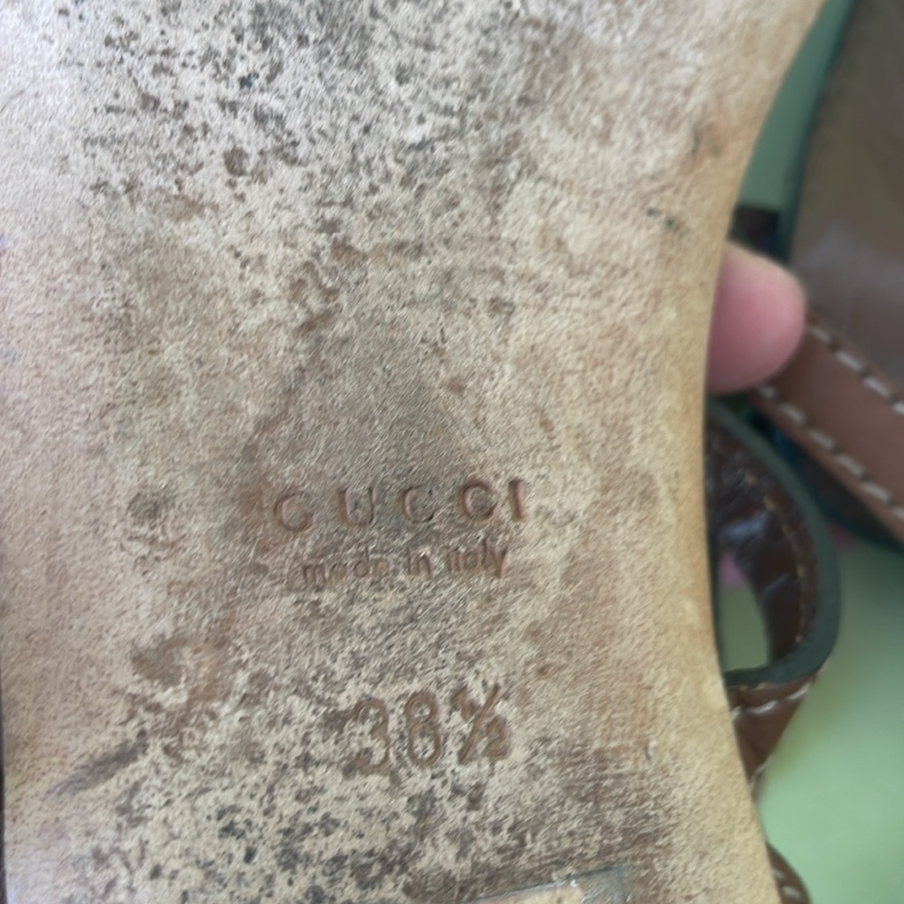 Vintage brown/silver Gucci all leather shoes with dust bag - Picture 15 of 15